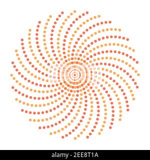 Vector abtracty curved geometric photogura from points. Orange lines. Element for your design and ideas. Stock Vector