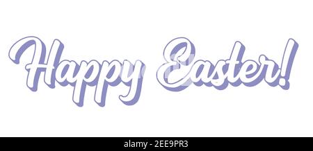 Hand sketched HAPPY EASTER quote as banner. Lettering for poster, label, sticker, flyer, header, card, advertisement, announcement. Stock Vector