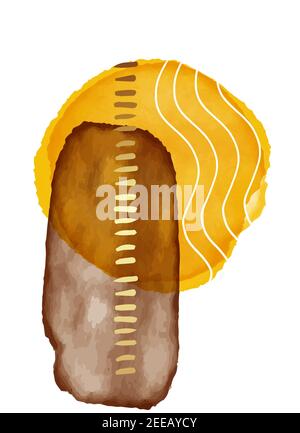 Abstract yellow acrylic banner, fluid art vector textureshapes  set. Trendy background for website, logo, design cover, poster, brochure and etc. Tren Stock Vector