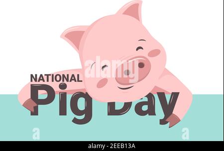 National pig day Stock Vector