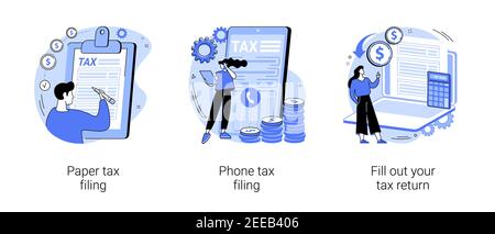 Tax return deadline abstract concept vector illustrations. Stock Vector