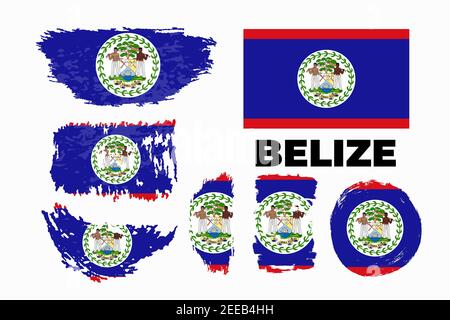 Flag of Belize country. Happy Independence day of Belize background  Stock Vector