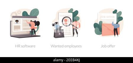 Human resources technology abstract concept vector illustrations Stock ...