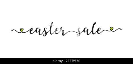 Hand sketched EASTER SALE quote as banner. Lettering for poster, label, sticker, flyer, header, card, advertisement, announcement. Stock Vector