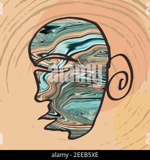 vector abstract colorful surreal portrait of a man Stock Vector