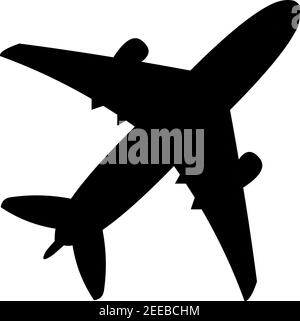 Vector illustration of the silhouette of an airplane Stock Vector