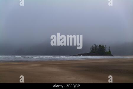 An amazing pristine beach on the northern tip of Vancouver Island, San Josef Bay. Stock Photo