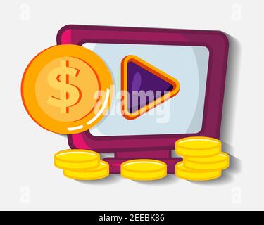 video monetization concept symbol vector illustration Stock Vector