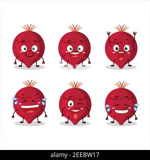 Cartoon character of beet with smile expression. Vector illustration Stock Vector