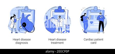 Cardiovascular illness abstract concept vector illustrations. Stock Vector