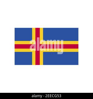 Aland Islands Vector Flag. High detailed vector illustration. Stock Vector