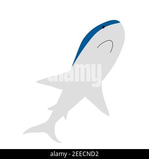 Sea fish, animal wild. Cartoon sharks isolated on white background. Vector colorful illustration. Adorable character for cards, wallpaper, textile Stock Vector