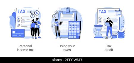 Years tax bill abstract concept vector illustrations. Stock Vector