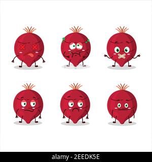 Beet cartoon in character with nope expression. Vector illustration Stock Vector