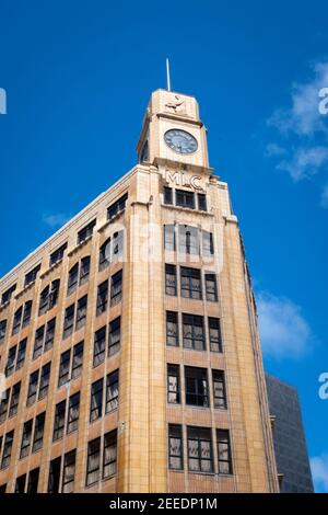 MLC building in Wellington city centre, North Island, New Zealand Stock Photo