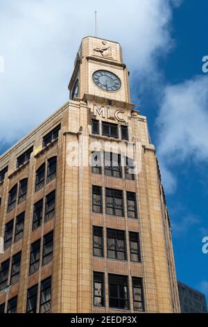 MLC building in Wellington city centre, North Island, New Zealand Stock Photo