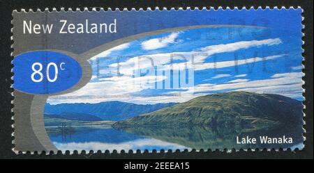NEW ZEALAND - CIRCA 1998: stamp printed by New Zealand, shows Lake Wanaka, circa 1998 Stock Photo