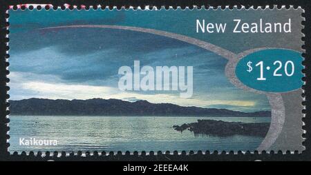 NEW ZEALAND - CIRCA 1998: stamp printed by New Zealand, shows Kaikoura, circa 1998 Stock Photo