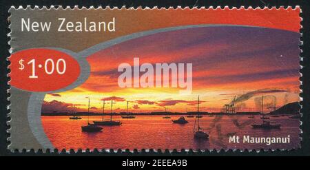 NEW ZEALAND - CIRCA 1998: stamp printed by New Zealand, shows Mount Maunganui, circa 1998 Stock Photo