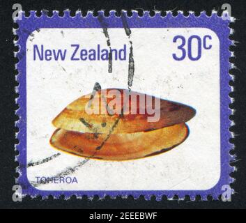 NEW ZEALAND - CIRCA 1978: stamp printed by New Zealand, shows sea shell, Toheroa, circa 1978 Stock Photo