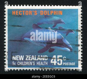 NEW ZEALAND — CIRCA 1991: stamp printed by New Zealand, shows  dolphin, circa 1991 Stock Photo