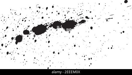 Vector illustration of a black ink splatter on a white background. Stock Vector