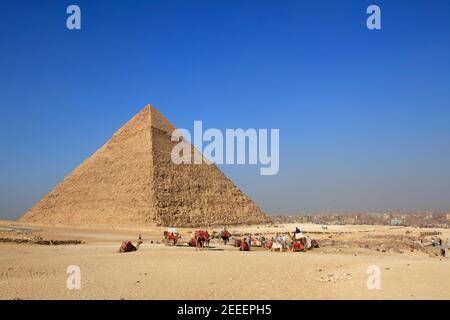 Great Pyramid of Khufu or Pyramid of Cheops, Giza, Egypt Stock Photo