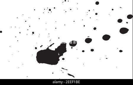 Vector illustration of a black ink splatter on a white background. Stock Vector