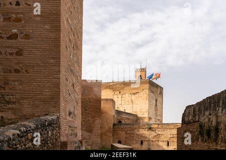 Granada, Spain - 5 February, 2021: the Alcazaba fortress in the Alhambra in Granada Stock Photo