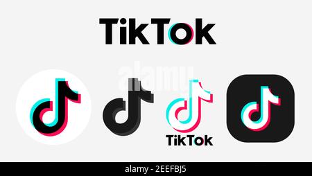 Tik tok icons and buttons set. Vector Stock Vector