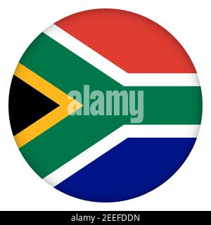Flag of Republic of South Africa round icon, badge or button. National symbol. Template design, vector illustration. Stock Vector
