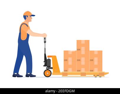 Hand pallet truck Stock Vector