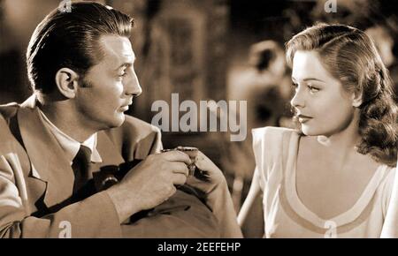 OUT OF THE PAST aka Build My Gallows High 1947 RKO Radio Pictures film with Jane Greer and Robert Mitchum Stock Photo