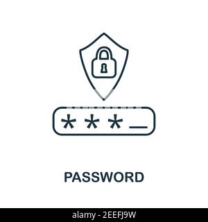 Password icon. Simple element from internet security collection. Creative Password icon for web design, templates, infographics and more Stock Vector