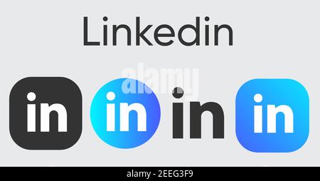 Linkedin vector icon illustration. Linkedin vector logo. Stock Vector
