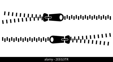 zipper closure clothing, vector zipper closure closed and open zip set Stock Vector