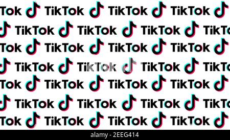 Tik tok social network pattern for background. Vector Stock Vector