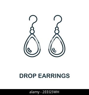 Drop Earrings icon. Simple element from jewelery collection. Creative Drop Earrings icon for web design, templates, infographics and more Stock Vector