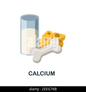 Calcium flat icon. Color simple element from nutrition collection. Creative Calcium icon for web design, templates, infographics and more Stock Vector