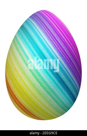 Modern Easter Egg, multicolored Egg, rainbow, Clipping path Stock Photo