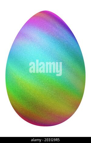 Modern Colorful Easter Egg, multicolored Egg, rainbow, Clipping path Stock Photo