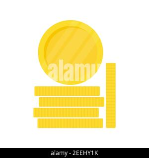 Golden coins stacks icons. Cash money symbol. Vector isolated on white Stock Vector
