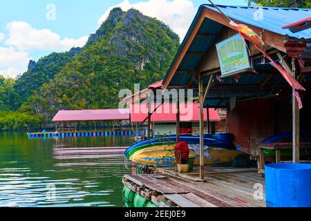 A floating fish farm on the island of Langkawi in Malaysia. Stock Photo