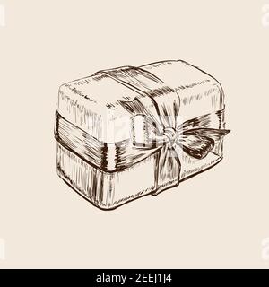 Gift Box Hand Drawn Vector Illustration. Stock Vector