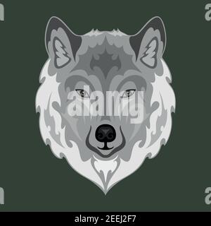 Hand drawn abstract portrait of a wolf. Vector stylized colorful illustration for tattoo, logo, wall decor, T-shirt print design or outwear. This draw Stock Vector