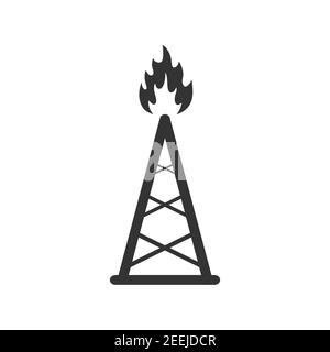 Oil rig icon. Pump jack sign. Oil drilling wells symbol. Vector isolated on white Stock Vector