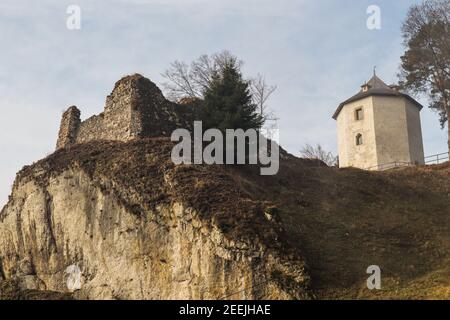 Famous Ojcow castle located in the Krakow-Czestochowa Upland, Poland Stock Photo