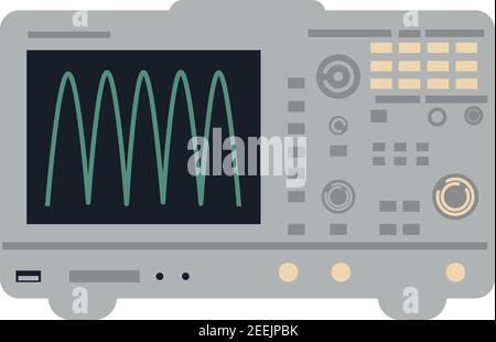 oscilloscope old and new. flat vector 2d Stock Vector