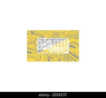 Vinnytsia, Ukraine, January,16, 2021. Abstract 3d fluid liquid wave background with Illuminating yellow and ultimate gray colors. Vector illustration Stock Vector