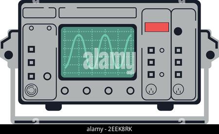 oscilloscope old and new. flat vector 2d Stock Vector